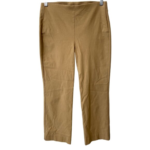 Chicos Cropped Pants Size XL 4 Pull On Khaki Stretch Mid Rise Flat Front Neutral - Picture 1 of 6